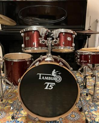 Batteria Tamburo T5  Red +Piatto crash 16’’ e asta