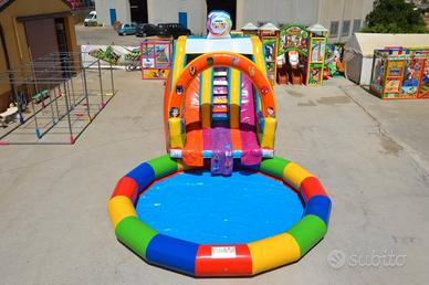 Gioco Acquatico Gonfiabile, Scivolo e Piscina