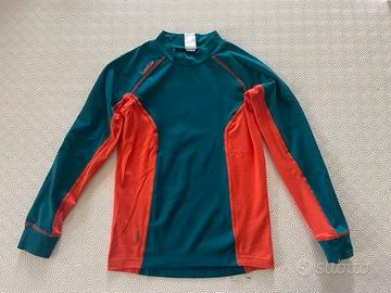 Maglia termica, taglia 8 anni, arancione verde