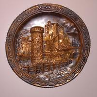 QUADRO TONDO VINTAGE ANNI 60 RAME BATTUTO BORGO 24