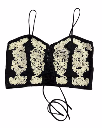 Top nero pizzo ricamato