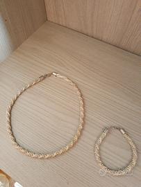 collana e bracciale set di bigiotteria 