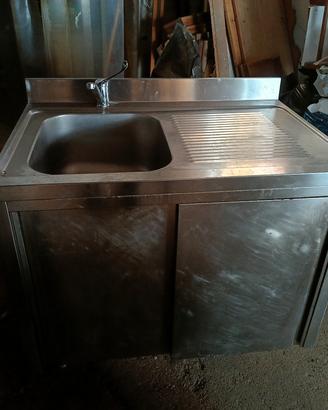 lavandino industriale una pozza , sportellato.