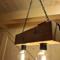 lampadario artigianale legno