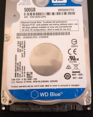 Hard disk 2,5 pollici -  500gb interno