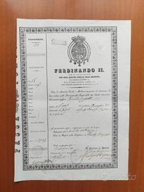 Passaporto Borbonico del 1836 Regno Ferdinando II