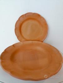 2 sottovasi nuovi di terracotta per piante 