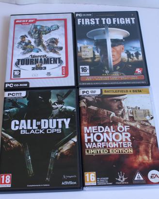 Lotto 4 videogiochi PC FPS, es. Call of Duty Black