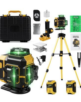 Livella laser 4D in valigetta + 2 batterie