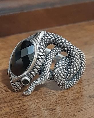 anello serpente argento 925 onice donna snake 