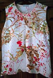 TOP DONNA FANTASIA FIORI E FOGLIE TG. L-XL