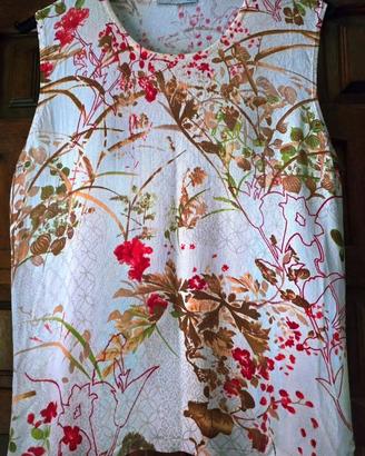 TOP DONNA FANTASIA FIORI E FOGLIE TG. L-XL