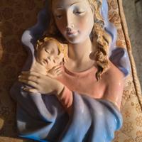 Quadro ceramica Madonna con bambino Gesù 