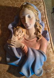 Quadro ceramica Madonna con bambino Gesù 