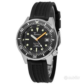 Squale 1521 Black Blasted Rubber cinturino in gomm