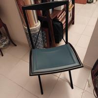 4 sedie design Calligaris metallo cuoio