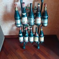 Portabottiglie in ferro battuto+ 10 bottiglie  