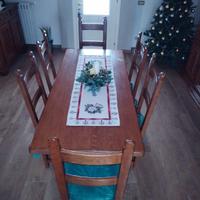 Tavolo con 6 sedie in rovere