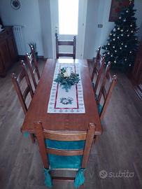 Tavolo con 6 sedie in rovere