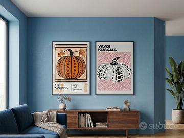 Set 2 Poster Yayoi Kusama Pumpkin Series Wall Art