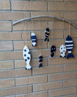 Decorazione da parete,pesci in argilla. 
