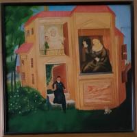 Quando Botero , olio su tela con cornice , copia