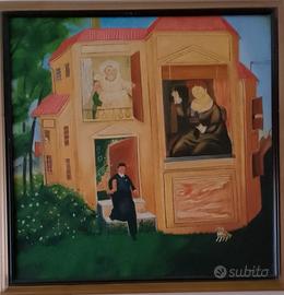 Quando Botero , olio su tela con cornice , copia