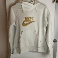 Felpa Nike con cappuccio panna e oro taglia M