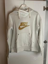 Felpa Nike con cappuccio panna e oro taglia M