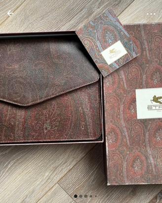 Pochette ETRO in pelle a stampa Paisley