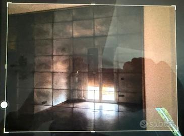 Specchiera anticata con cornice legno grande dimen