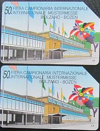 2 schede telefoniche bilingui:Fiera Bolzano