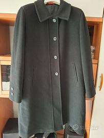 Cappotto donna  blu tessuto lana e cashmere tag 50