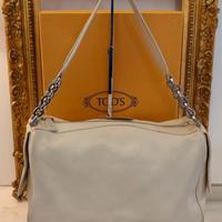 TOD'S BORSA BAULETTO PELLE Bianco Latte Full Set