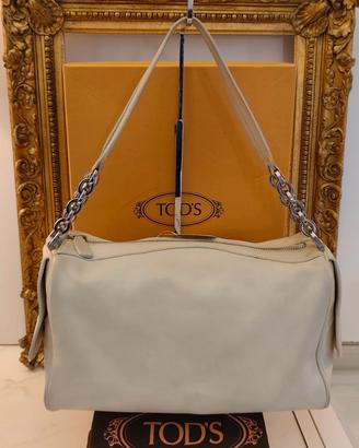 TOD'S BORSA BAULETTO PELLE Bianco Latte Full Set