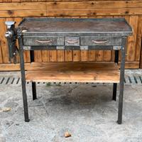Tavolo, banco antico fabbro, stile industriale