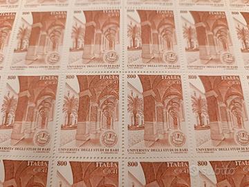 Francobolli Italia 2001: università Bari foglio 50