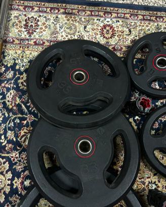 2 pesi da 15 kg gommati domyos