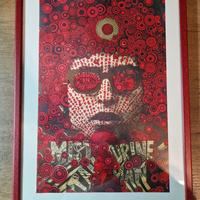 Poster Bob Dylan incorniciato, cornice rossa