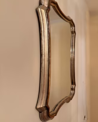 Specchio vintage cornice doglia argento