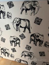 Quadro elefanti batik sud Africa fatto a mano