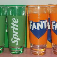 Set 6 bicchieri in vetro Fanta e Sprite