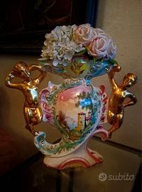 Vaso Portafiori Dipinto A Mano Oro Zecchino ginori