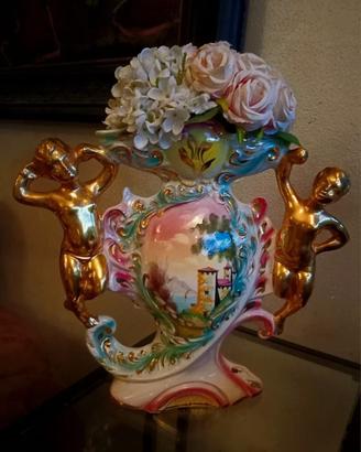 Vaso Portafiori Dipinto A Mano Oro Zecchino ginori
