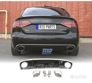 DIFFUSORE AUDI A4 B8 11-15 LOOK RS4 DOPPIA USCITA