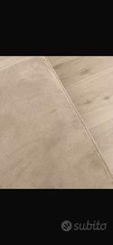 Pouf elegante tortora/beige in camoscio