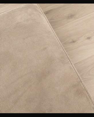 Pouf elegante tortora/beige in camoscio