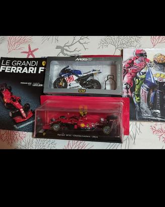 MotoGP Valentino Rossi 1/12 + Ferrari Leclerc 1/24