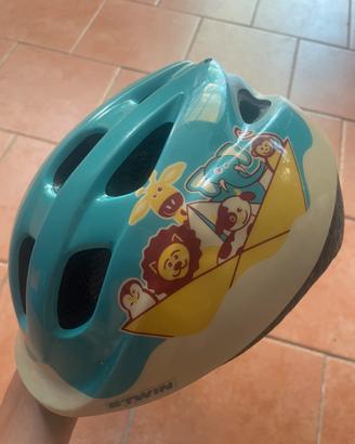 Caschetto bici azzurro fantasia Decatlhon