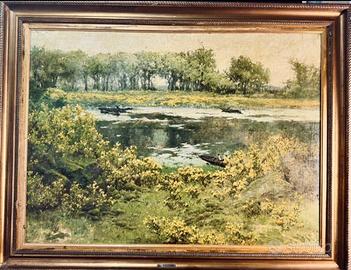 Paesaggio con lago-Leon Giuseppe Buono